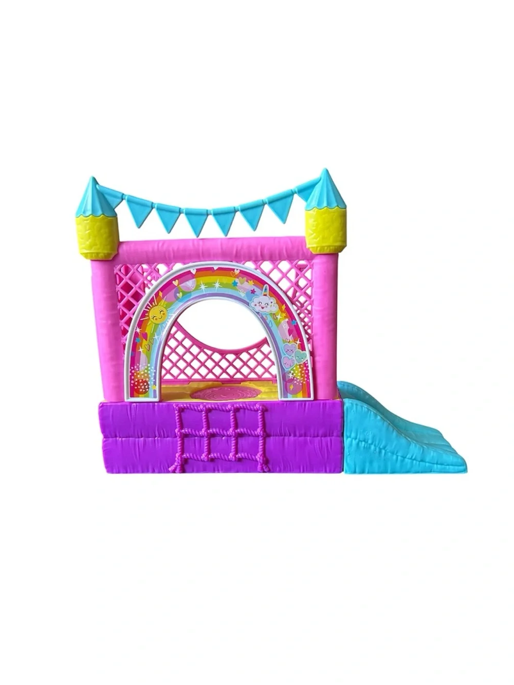 Adorable Barbie Skipper Babysitters Inc. Rainbow Castle Slide Doll Bounce House